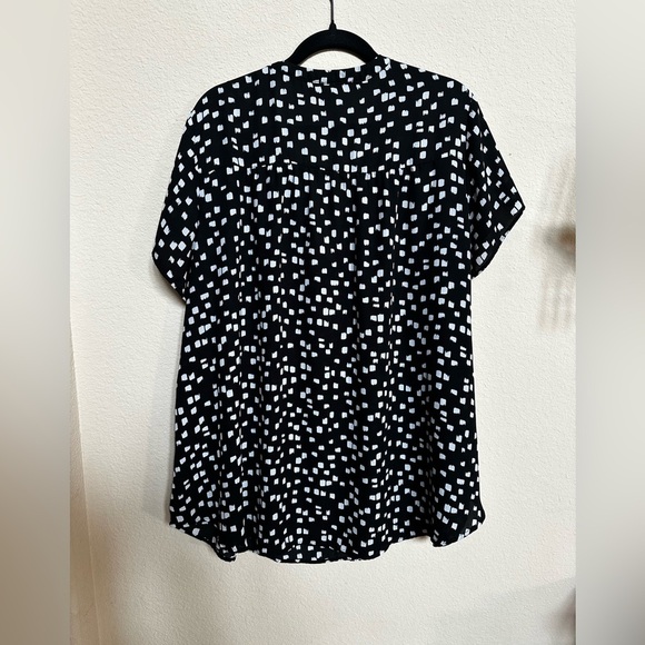 Torrid Black Blouse with White Dots - Picture 1 of 6